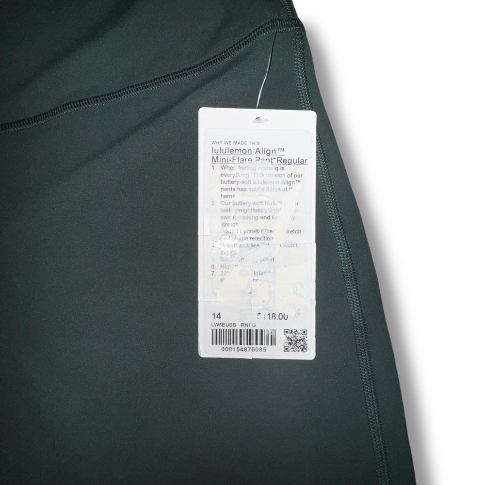 LULULEMON Align Mini Flare Leggings *Regular - Rainforest Green 30” Length Sz 14 - Picture 6 of 13